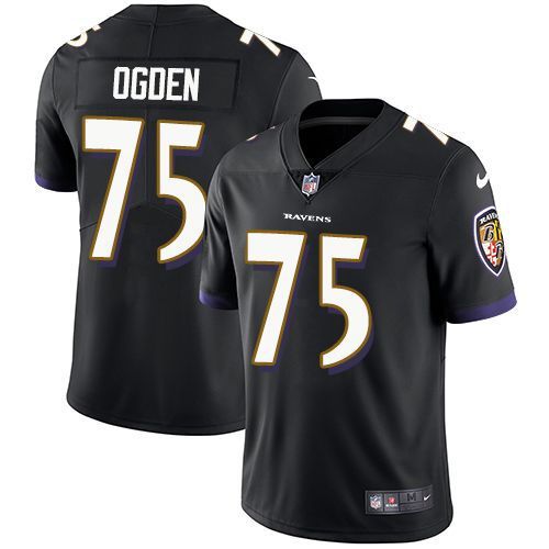 Men Baltimore Ravens 75 Jonathan Ogden Black Nike Retired Player Limited NFL Jersey